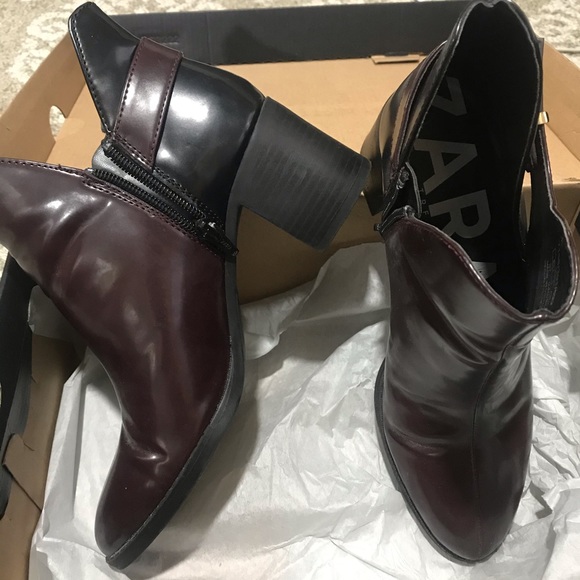 Burgundy and black zara shows, used very good cond - Picture 2 of 3